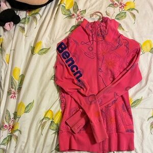 Bench Pink Hoodie with Blue Accents
